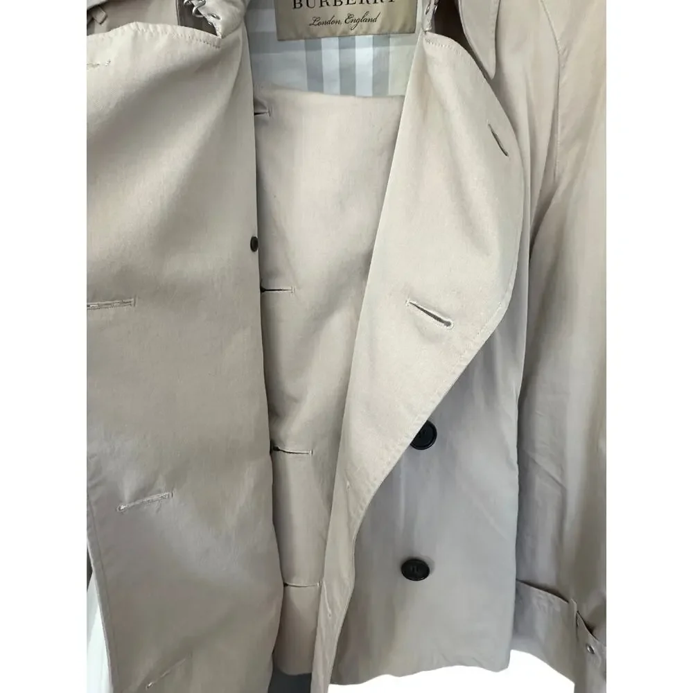 Burberry Men's Westbridge Short Trench Coat Cotton Gabardine (Size M)